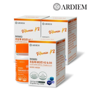 Ardm Hibita Supercommittee Vitamin K2 & D3 Menna Quinon MK7 300mg, 3, 60 tablets
